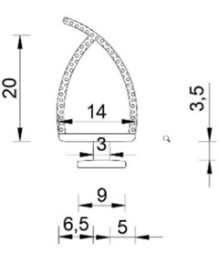 Seailing tape for insulation panel, height 23mm, black